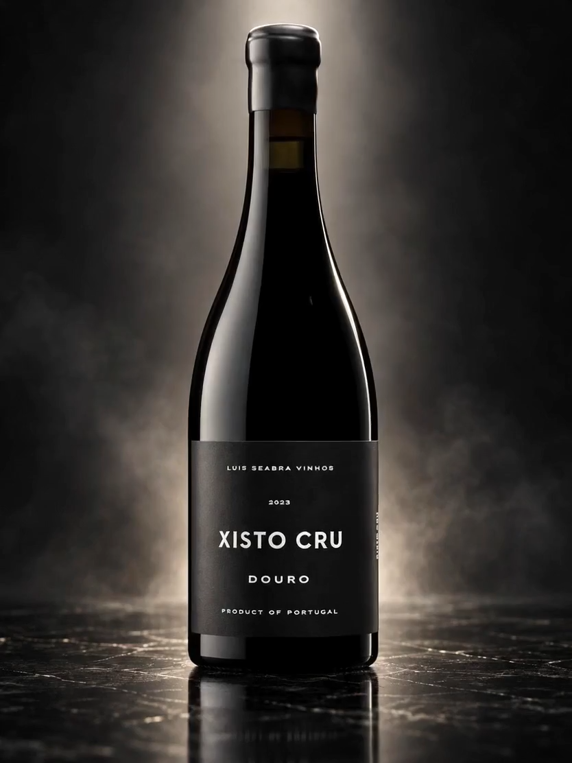 Garrafa de Xisto Cru sob um feixe de luz